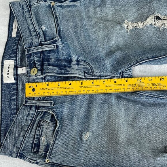 Frame Le Garcon with Rips in Beldon Jeans Distressed Light Wash Women 24 - Picture 11 of 13
